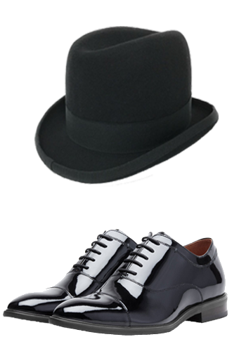 dodatki do surdutów buty oxford obuwie œlubne kapelusz Homburg